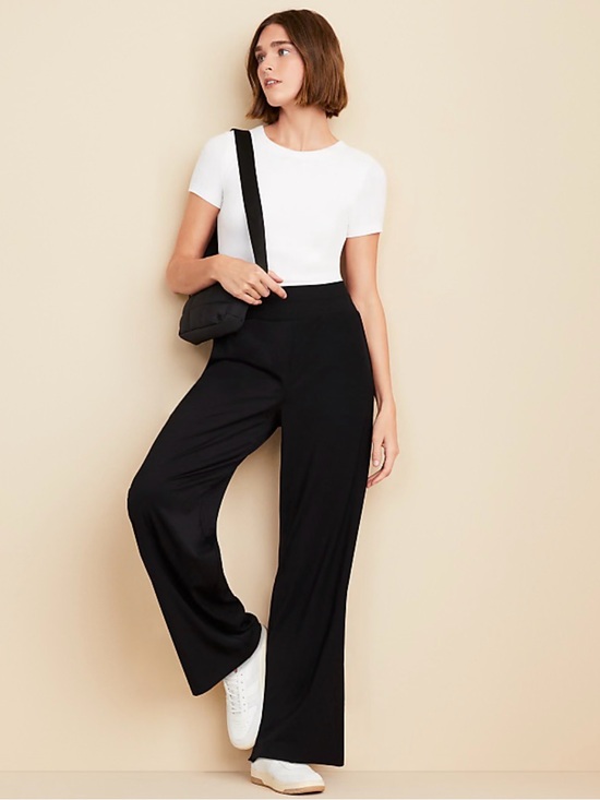 Lou & Grey Pants - Lou & Grey Black Wide-Leg Lounge Pants